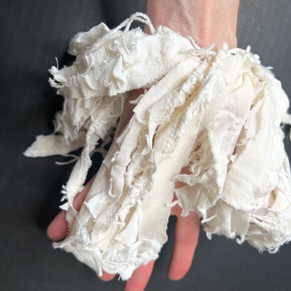 Fringe Hair Tie Cream White Mummy Halloween Costume Ghost Cosplay Dreadfalls OS - Picture 5 of 5